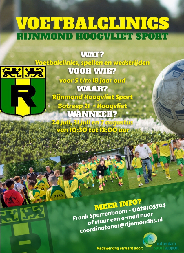 Zomeractiviteiten bij Rijnmond Hoogvliet Sport